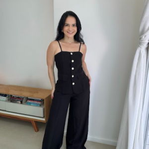 conjunto alfaiataria preto feminino elegante
