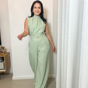 conjunto verde de alfaiataria feminina elegante look completo